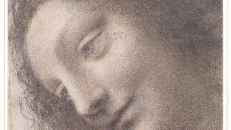 列奥纳多·达·芬奇的《圣母头像朝右的四分之三面》，1510-1513年